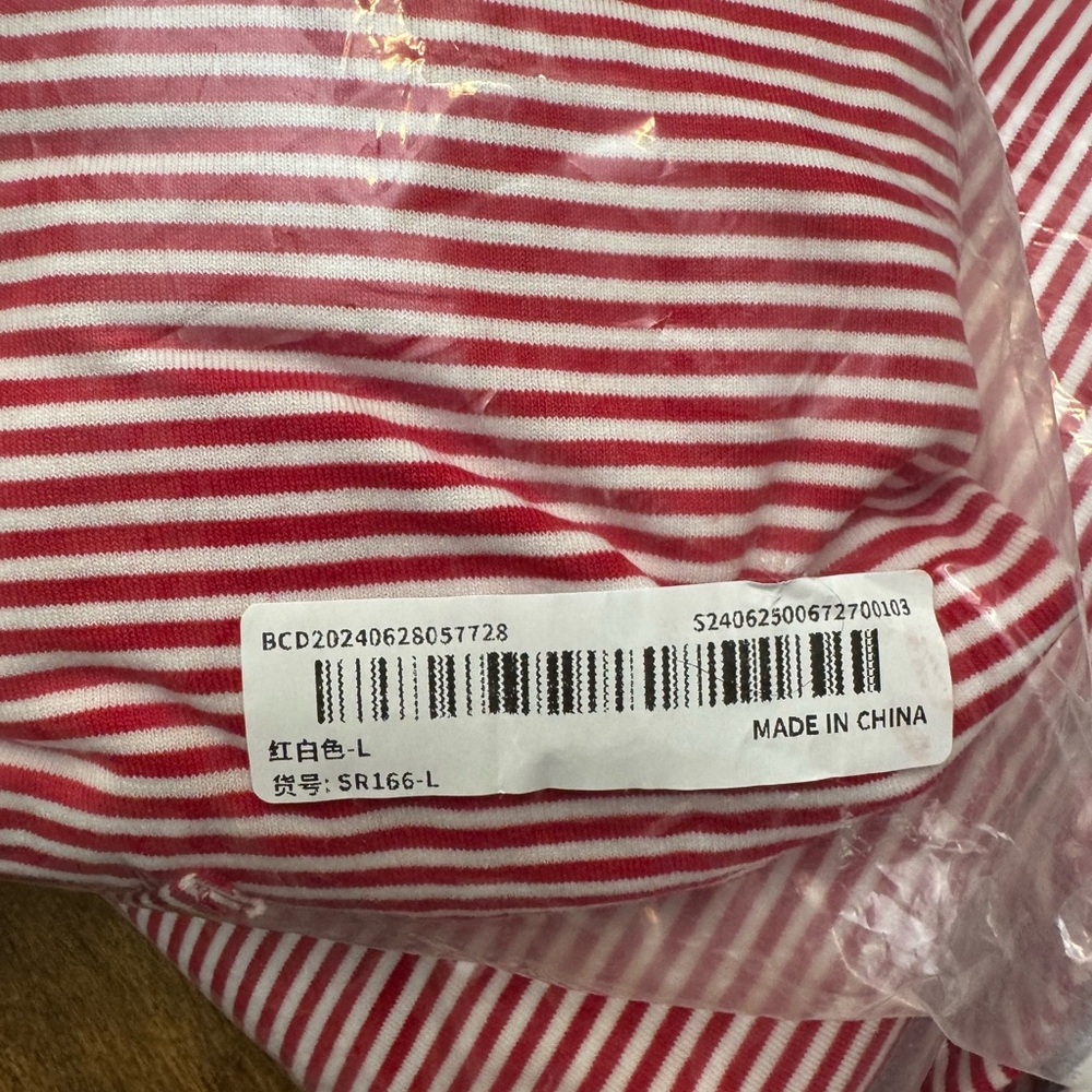 Red and White Striped V-Neck 
Christmas PJs-New - Picture 7 of 9